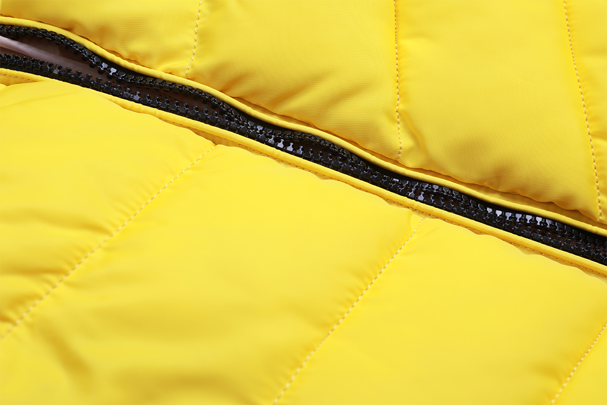 Hooded Yellow Women Autumn Winter Jacket Stand Collar Cotton Padded ...