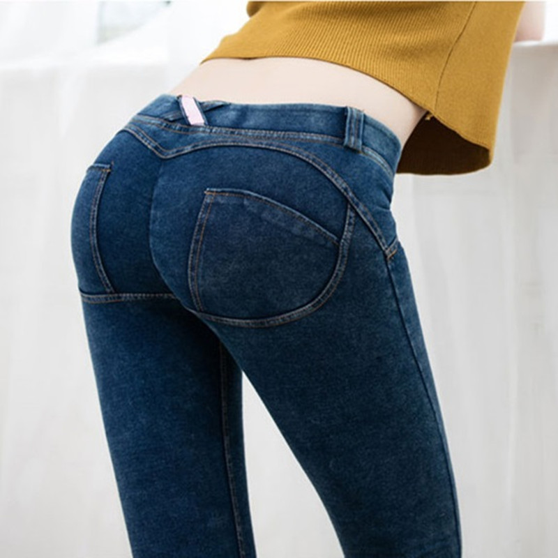 New Sexy Female Autumn Winter Jeans Pencil Pants Women Full Hip Skinny ...