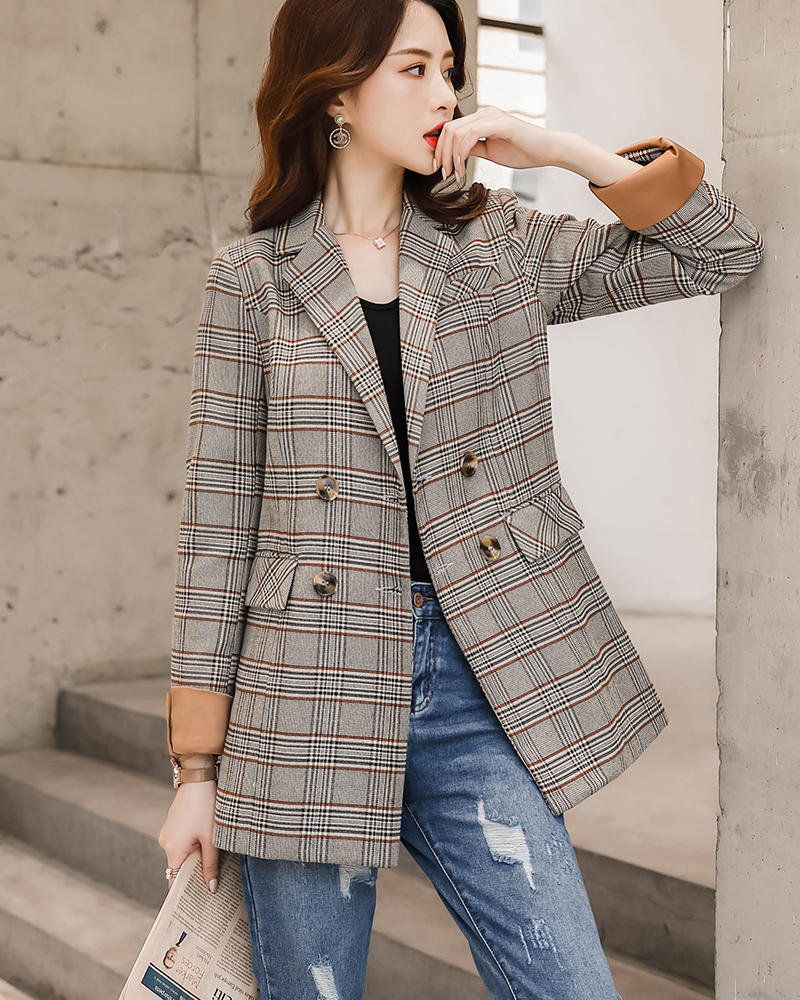 Bouble Breasted Solid Women Blazer With Pockets Female Coat Fashion ...