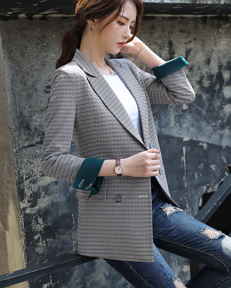 Bouble Breasted Solid Women Blazer With Pockets Female Coat Fashion ...