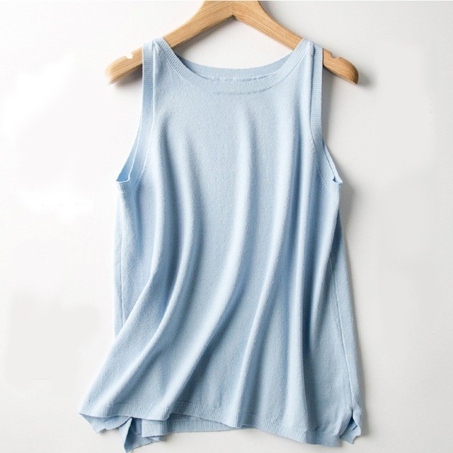 2019 New Wear Women's Knitted Camisole Fashion Solid Color Tank Tops V ...